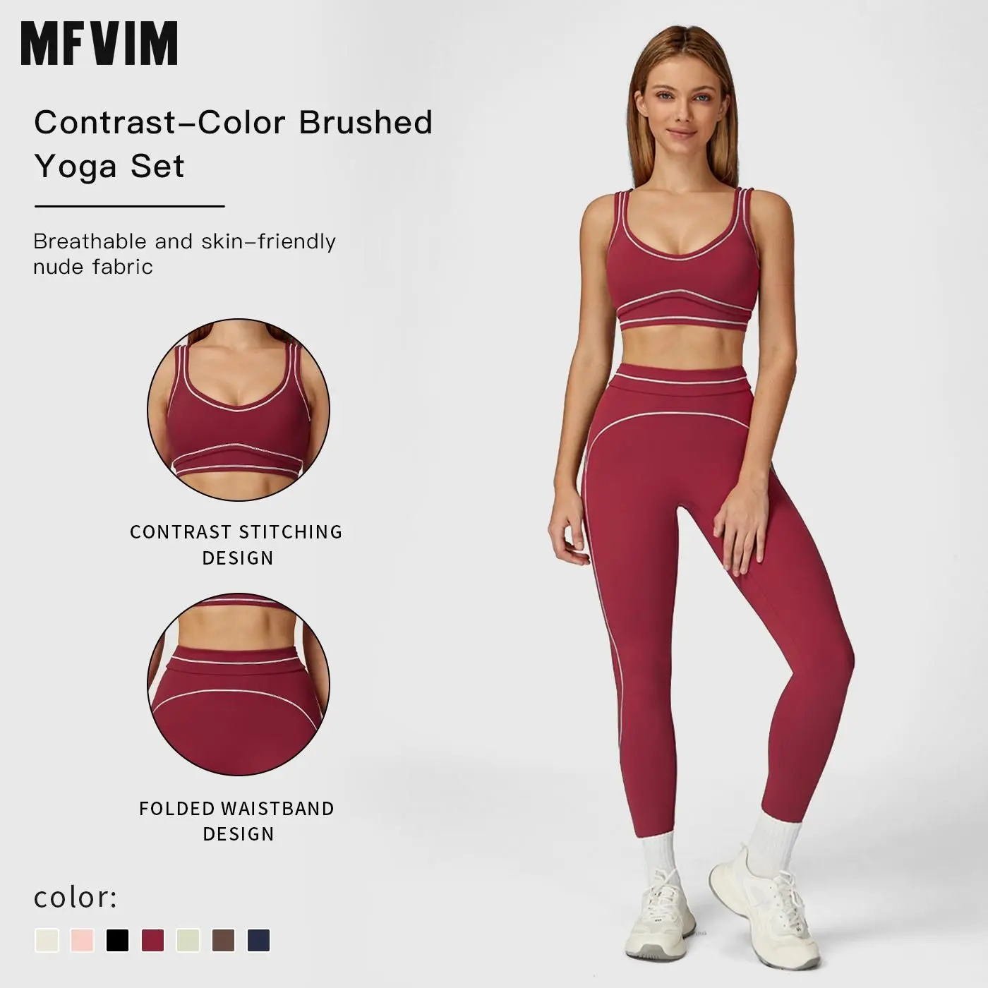 MFVIM Women's Two-Piece Sports Set, Comfortable Activewear for Fitness and Gym, Athletic Clothing for Everyday Use Summer Sportswear Yoga Bottoms Sporty Casual Seamless,summerwins,travel essentials,camping essentials