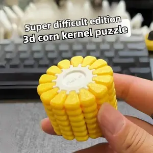 3D Printed Corn Puzzle- Challenging 3D Jigsaw Brain Teaser, Realistic Vegetable Model Kit, DIY Assembly Model, Perfect Gift for Puzzle Lovers& Collectors