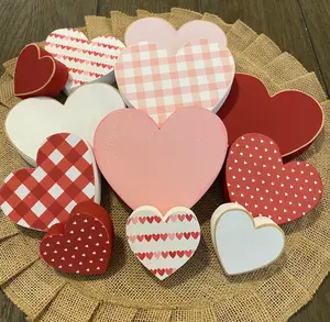 Wood Hearts Valentine Décor perfect for tier trays, gifts, and year round decorating.