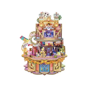 TONECHEER 3D Creative Musical Puzzle DIY Rotating Music Box Kit (Dreams wander)