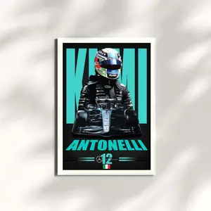 Kimi Antonelli Racing Car Poster Racing Art