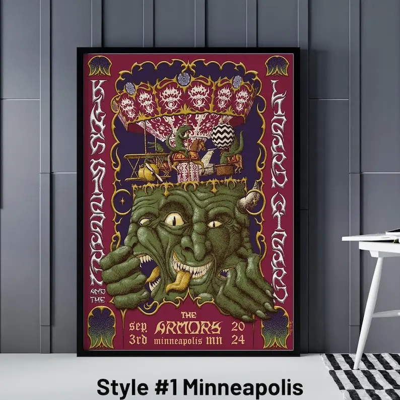 King Gizzard and the Lizard Wizard Posters - King Gizzard The Factory Poster - King Gizzard St Louis - King Gizzard Gig Poster