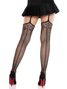 Leg Avenue Sinful Cross Fishnet Garter Belt Fishnet Stockings