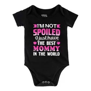 I'M NOT SPOILED Baby Short Sleeve Onesies Cotton Bodysuits Romper for Infant & Newborn Boys Girls Soft Casual Outfit with Snap Closures for Easy Diaper Change 0-24 Months