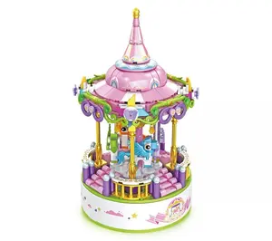Contixo 488pc Carousel Music Box & Building Block Set
