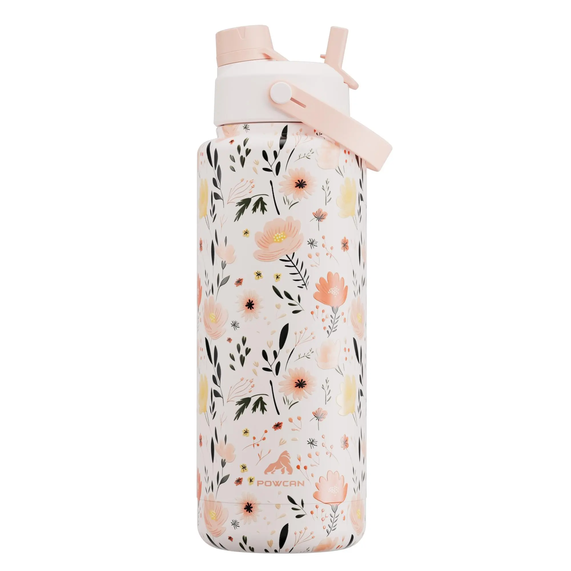 POWCAN 40oz (1L-2L) Portable Double-Wall Stainless Steel Vacuum Insulated Tumbler Water Bottle - 2-in-1 Straw & Spout Lid, 24H Cold Retention, Leak-Proof, BPA-Free, Anti-Scalding (Pomegranate) #backtoschool#backtoschoolseason