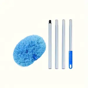 Microfiber Ceiling Fan Duster with Quick-Change Dusting Head, Removable & Washable Reusable Cleaning Tool for High Ceilings, Furniture