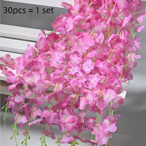 30pcs/set Artificial Wisteria Hanging Decorations, Synthetic Vines for Ceiling Covering at Home Events, Weddings and Festivals