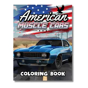 American Muscle Cars Coloring Book: Vintage Sports Cars and Iconic Landscapes of America | 50 Detailed Coloring Pages for Adults and Kids (Car Coloring Books) great idea special edition print