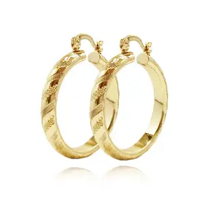 18 Karat Layered Gold-Filled Round Hoop Earrings - Unisex Fit, Daily Wear, Statement Earrings, Gold Jewelry, Metallic Hoops, Ornate Design #19, Gold Jewelry Earrings