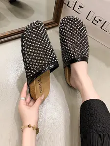 Women's Rhinestone Mules Clogs 2026 Summer New, Sparkly Bling Slip-on Slides Closed Toe Platform Sandals, Fashion Casual Indoor Outdoor Slippers for Ladies, Dressy Party Glitter Shoes, Studded Platform Clog
