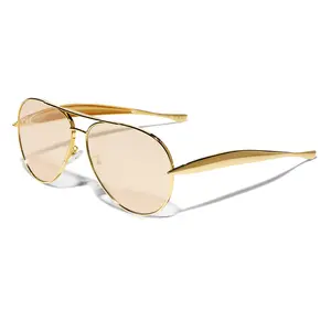 Retro Gold Aviator Sunglasses for Women Men, 2026 Metal Oversized 70s Aviators Sun Glasses