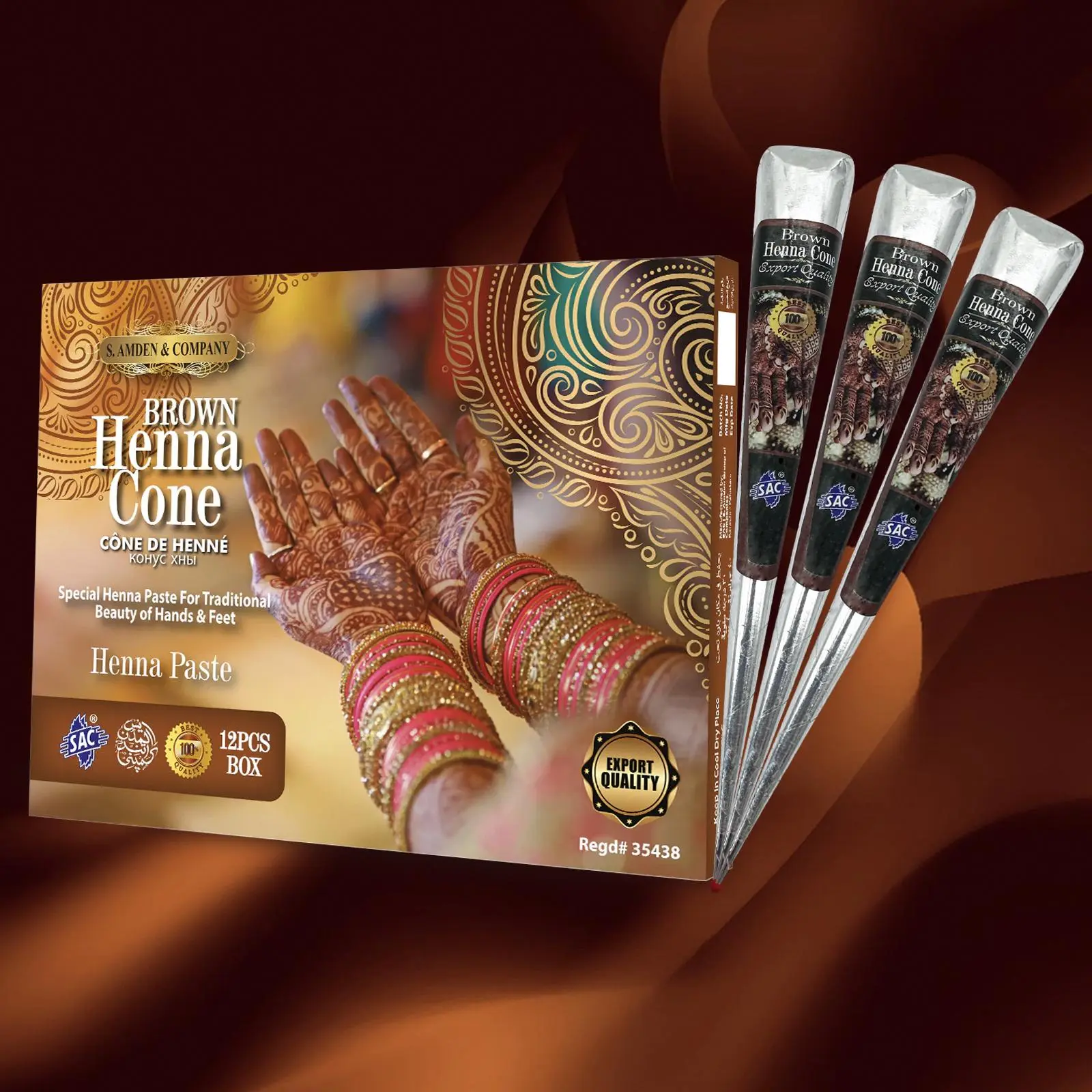 Sac 100% Natural Temporary Tattoo Paste, Henna Tattoo Cone, Body Painting, Freckle Brown, Unisex, Forearm Tribal Wolf Pattern, Lasts 7-15 Days, Long-lasting and Waterproof, Angel Flower Tattoo Tools