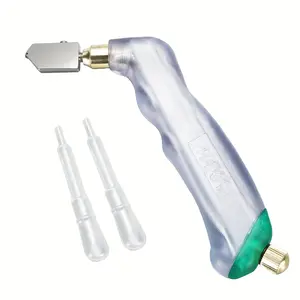 Glass Cutter Pistol Grip 3mm-15mm, Ergonomic Tungsten Carbide Tool with Oil Reservoir, Ideal for Glass Tiles Mirror Mosaic Window