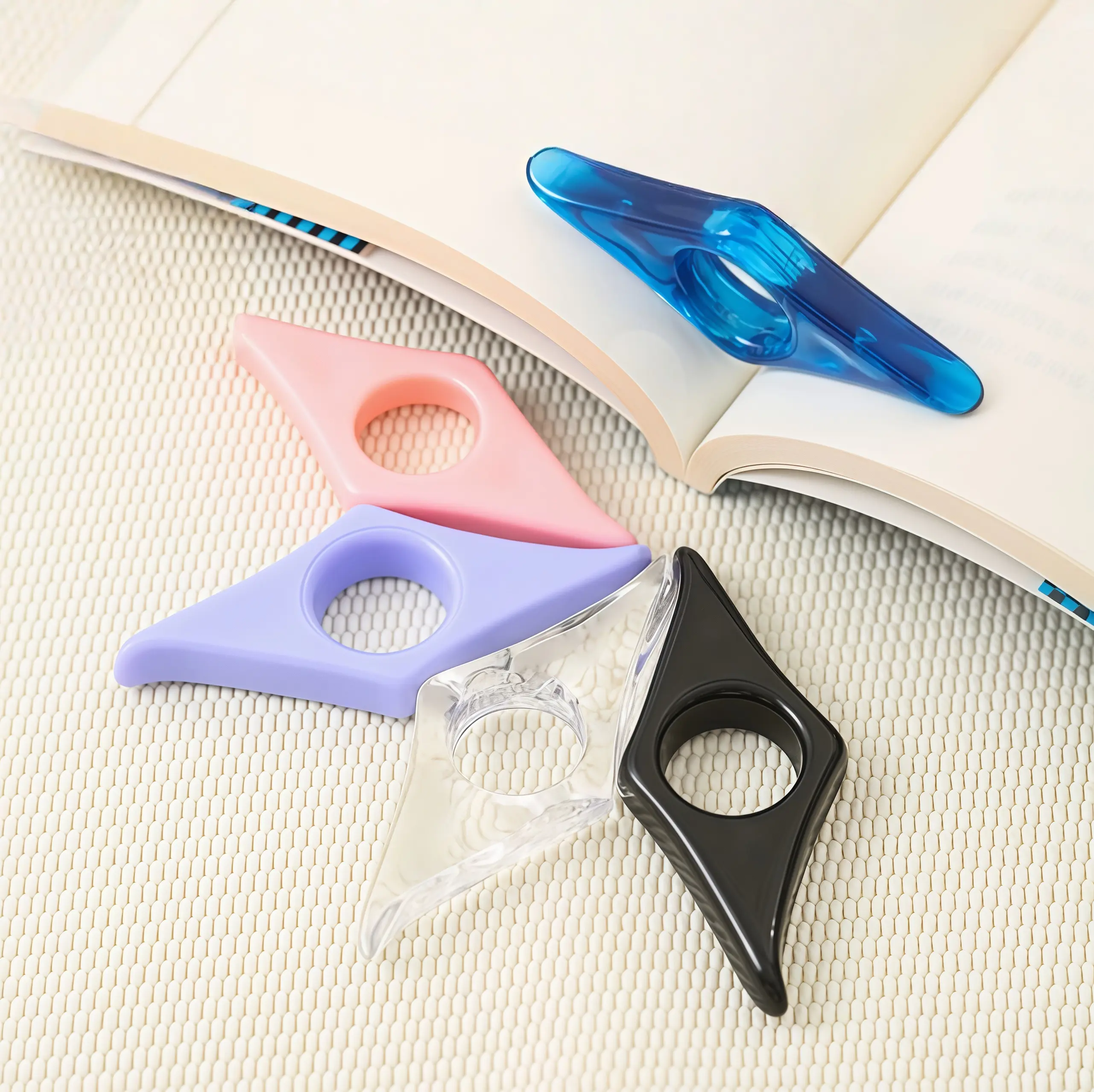 Ergonomic Design Book Page Holder Thumb Ring - Lightweight Multi-Color Plastic Page Opener, Portable Reading Aid for Students & Readers, Adds Convenience & Enhances Reading Experience,sohochic