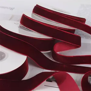 Luxurious Wine Velvet Ribbon Roll, Long 457cm/179.9 Inches, Soft Smooth, Perfect for Gift Wrapping, Crafts, Parties, Holiday Decorations