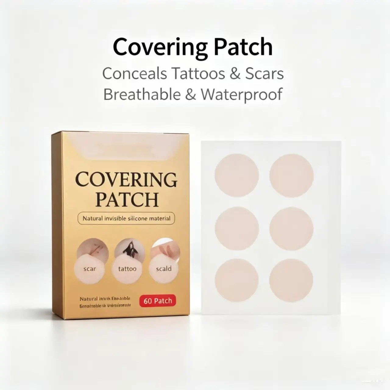 Natural Skin Tone Concealer Stickers - Waterproof Cover Tape for Scars, Tattoos, Acne Marks - Fake Stencil Temporary Patch
