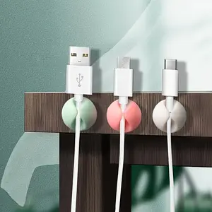 3pcs Desktop Data Cable Organizer, Cord Organizer, Single Hole Fixed Cable Clip, Phone Charging Cable Holder, Office Desk Accessories, Cable Organizer Clips