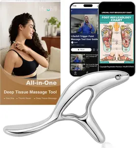 lifechill Trigger Point Massage Tool for Deep Tissue Massage & Gua Sha, HSA Muscle Scraper Tool for Full Body Pain Relief, FSA Eligible Items Thumb Saver Acupressure Tool, Mothers Day Gifts for Women
