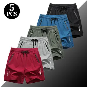 Pack of 5 Ice-Cool Breathable Men’s Sports Shorts — Quick-Dry Summer Fitness Running Bermuda Shorts Unisex