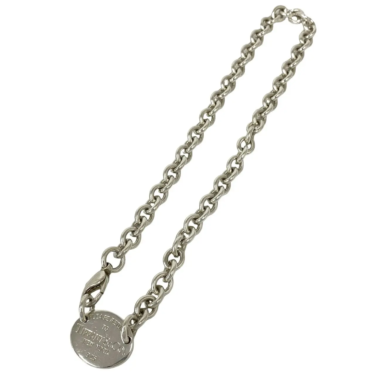 Pre-owned Tiffany & Co. Sterling Silver 925 (Ag925) Small Leather Goods Return To Tiffany Silver Necklace