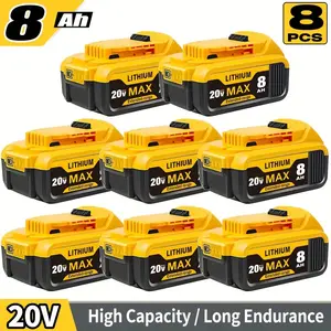 Lithium Battery Replacement Set 20V MAX 8Ah High Capacity Long Endurance 8PCS