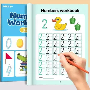 48-page digital tracing workbook suitable for children over 3 years old, 1-100 math mini workbook, Writing and number recognition activities, for kindergarten, preschool and home teaching, math learning tool for young children, Learning materials