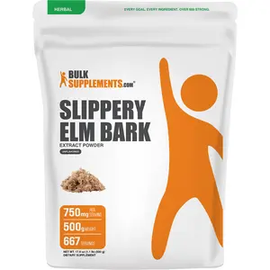 BulkSupplements Organic Slippery Elm Bark Extract Powder - Edible - Natural Antioxidants - Gut Health Supplement - 500g - 750mg per Serving