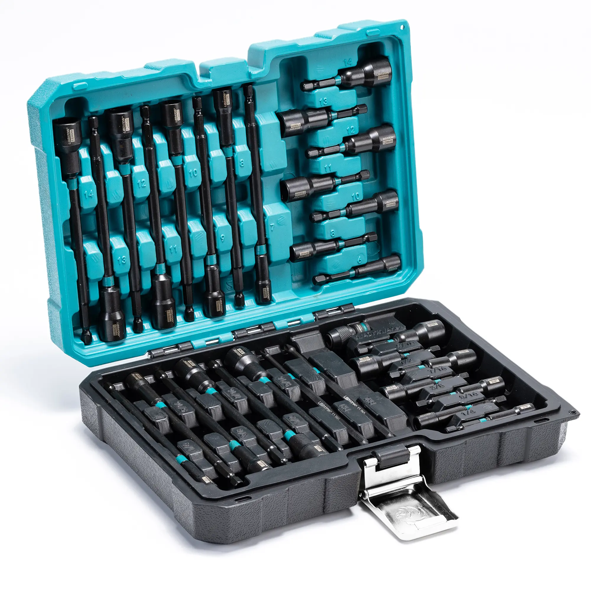 LIBRATON 31PCS Magnetic Nut Driver Set,fathersdaygift,  1/4" Impact Drill Driver Bit Set, Long Nut Drivers 6INCH, Metric & SAE Nut Drivers for Impact Drill, Socket Set, Impact to Hex Converter, PH1, PH2, Storage Box fathersdaygift