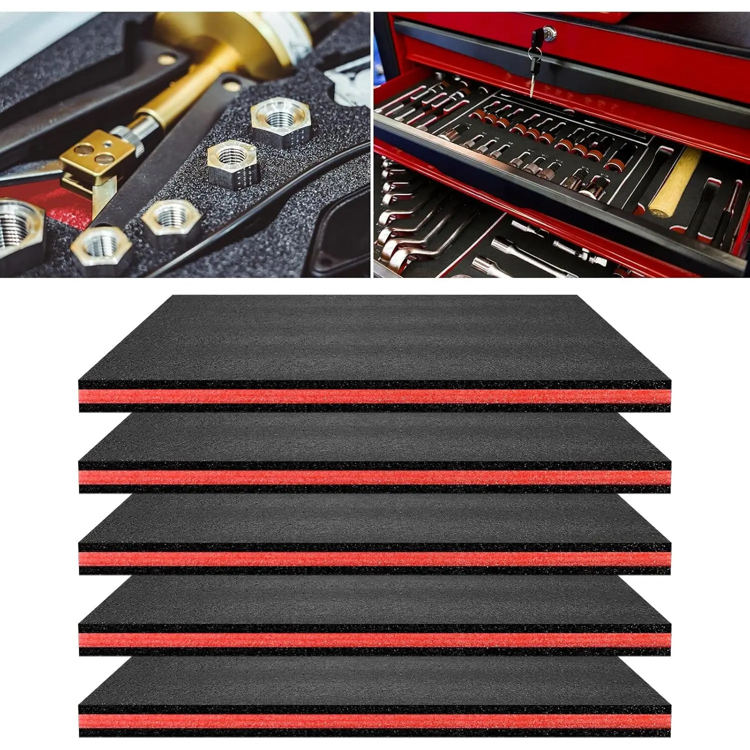 5 count Tool Box Foam 17.3x12x1 inch Tool Inserts for Cases Foam Sheets Box Organizer for Toolbox Cabinet Chest Drawer Storage Craft