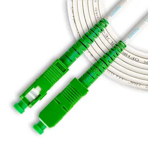 SatelliteSale Digital SC/APC Fiber Optic Singlemode Patch OFNR OFNP Cable Simplex 2.9mm O.D. White Cord 2 meters 6 feet