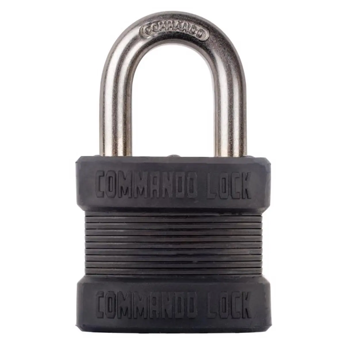 Commando Lock Laminated Steel Dual Ball Bearing Locking Padlock, 1.75x3x1 in, 5 Pin Cylinder, Brass, Chamfered Rivet Holes, Dual-Hardened Stainless Steel, for All Security Uses, Aerospace Tolerances, Key Responsible, Low Profile And Tactical, Dual Bearing