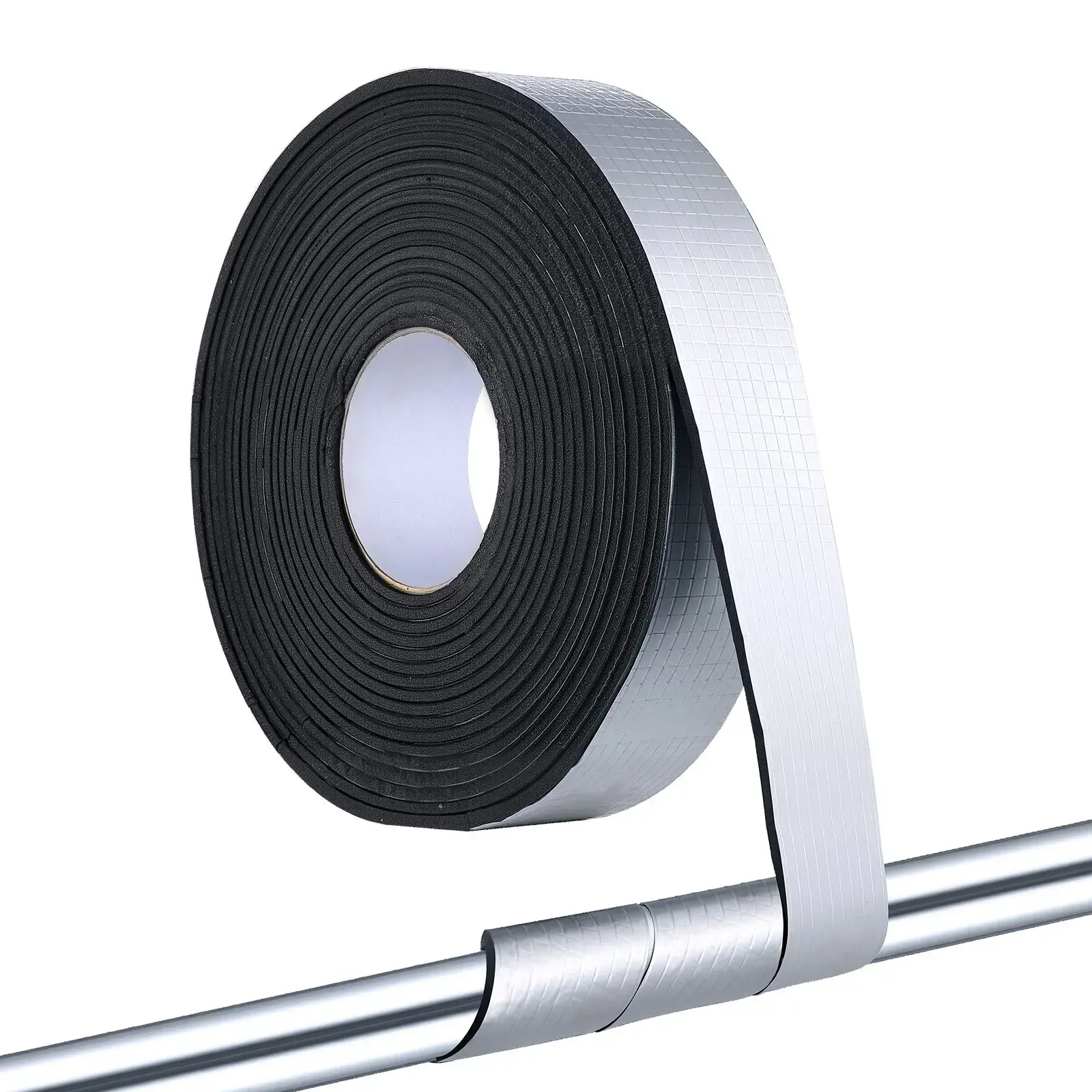 【Summerfinds】VEVOR Pipe Insulation Wrap,32.8 FT x 2-inch Pipe Insulation Tape with Aluminum Foil LayerSelf-Adhesive Foam and Foil Pipes Wrap for Freeze ProtectionHeat & Cold Resistant for Outdoor Indoor Use