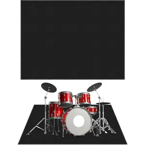 4x6ft Drum Rug,5mm Thickened Soundproof Drum Mat,Drum Rug Mat with Non-Slip Grip Bottom, Drum Carpet for Electric and Jazz Drum Sets, Drum Accessories  for Drummers, Black, DR-01