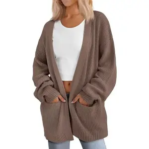 Womens Oversized Cardigans Soft Knit Cardigan Sweater with Pockets