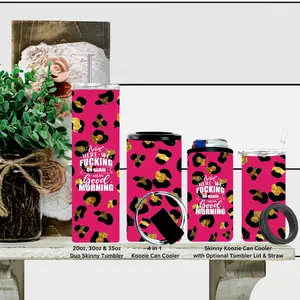 And Here We Fucking Go Again Skinny or 4 in 1 Koozie or 20oz, 30oz or 35oz Duo Skinny Tumbler
