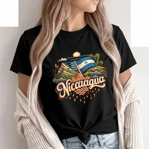 Nicaragua Flag Womens Comfortable Casual Tee For Stylish Outfits