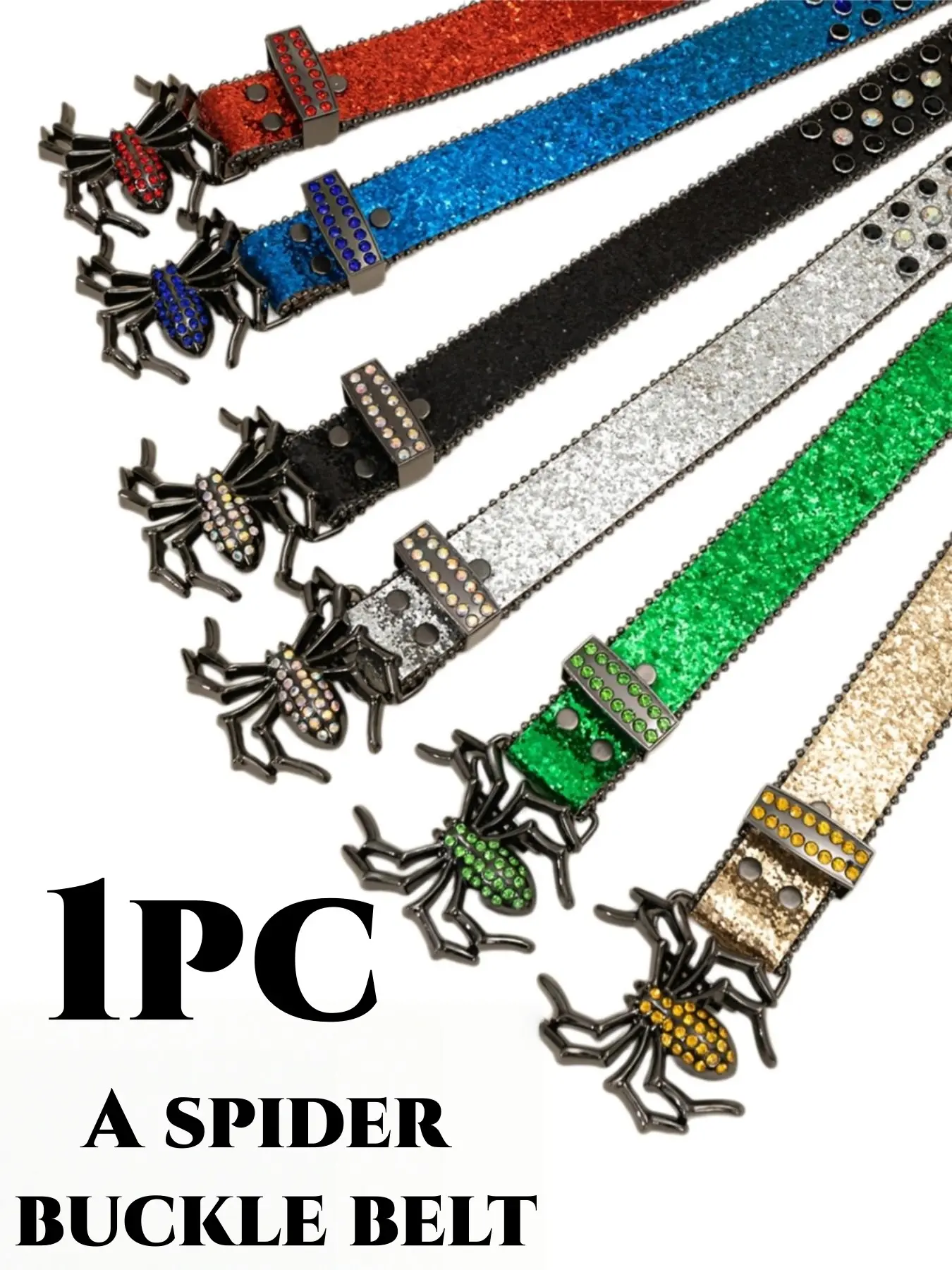 Y2K Punk Streetwear Rhinestone Buckle Belt, Full Sequins Fabric, Diamond Trim, 6 Colors Available, Fashion Accessory for Jeans Skirts Dresses, Punk Style Belt