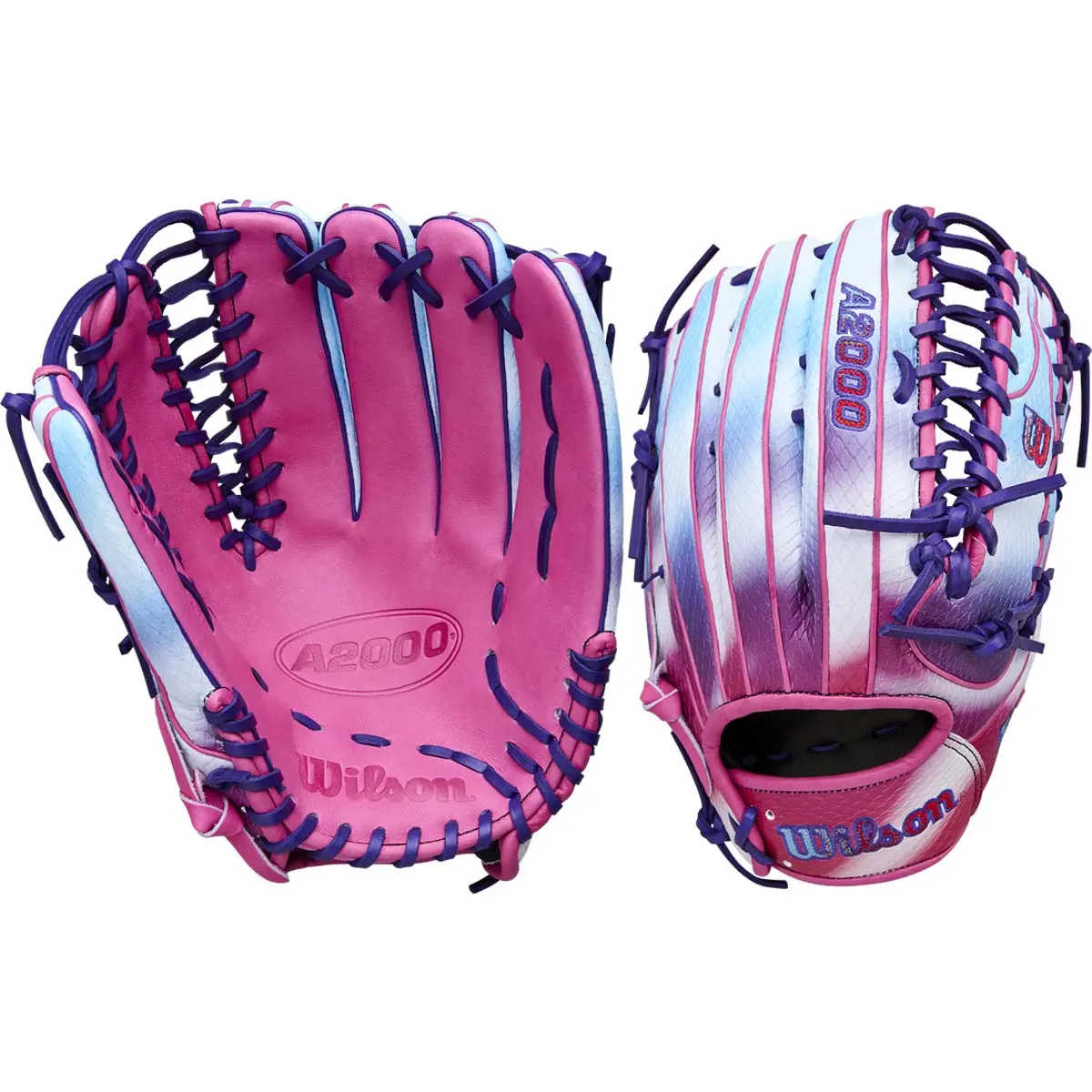 Wilson A2000 Baseball Glove, 12.75" OT7 Outfielder's Model, Pro Stock Leather & Cloud Swirl SuperSnakeSkin, Trapeze Web, Flat Finger Binding, Right Hand Throw, Baseball Gloves, Cloud Swirls, One-Piece Palm