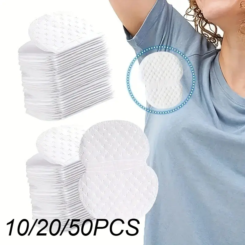 10/20/50pcs Disposable Underarm Sweat Pads, Sweat Absorbent, Armpit Sweat Guards, Breathable Underarm Liners for Daily Wear, Sports & Outdoor Activities, Clothing Protection Pads for Shirts, Dresses, Travel Essentials for Summer