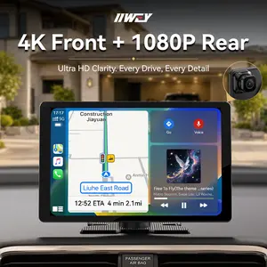 IIWEY iK11 11" Extra Large Wireless Apple CarPlay Screen for Car – Ultra-Slim 0.16 Inch Touchscreen Car Stereo with Android Auto, 4K Dash Cam, 1080p Backup Camera, GPS, Mirror Link, Voice Control， FREE 64GB Memory Card, fathersdaygift fathersdaygift