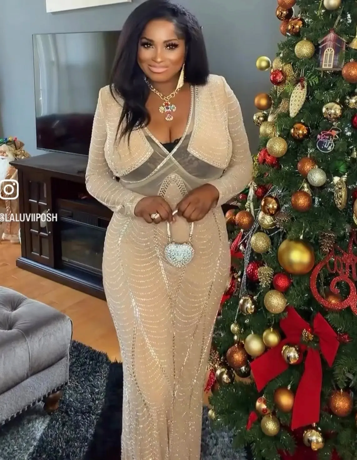Ellison Embellished Bling Rhinestone Dress