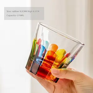 Italian Crystal Glasses Hand-painted Glass