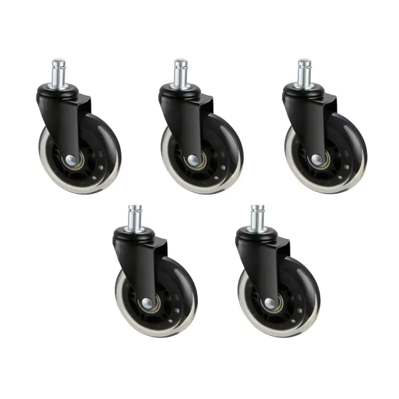 【DealsForYouDays】VEVOR Heavy Duty Furniture Mover Casters, 5-Piece 3-Inch Swivel Casters, Universal Fit for Office Chairs, 130 Lbs Load Capacity, Suitable for Hardwood Floors & Carpet, Heavy Duty Casters