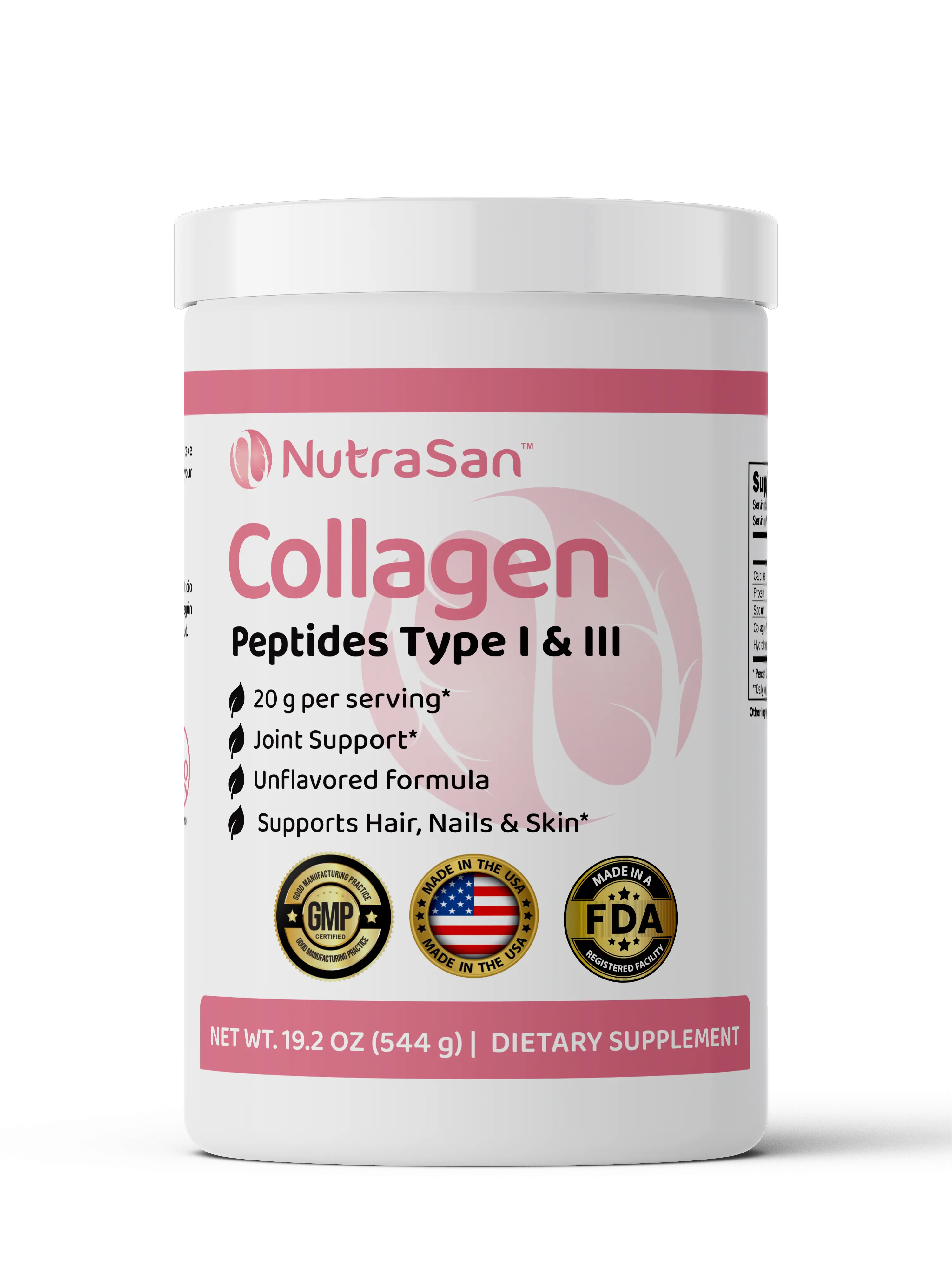 NutraSan Collagen Peptides Type I & III Powder 20g – Skin & Joint Support