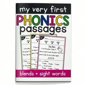 Reading & Word Skills Activity Workbook – Short Comprehension Passages with Questions, Spelling and Coloring Practice, Cut-and-Paste Word Games and Crafts, Builds Vocabulary, Reading Fluency, Hand Skills and Focus, Learning Materials, Teaching Supplies