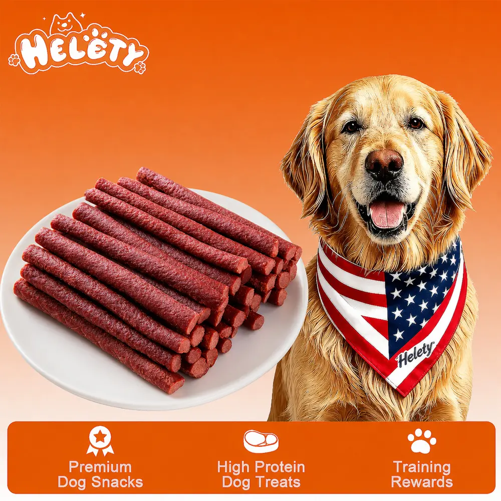 HELETY Beef   Treats, 18cm Chewy Jerky  for , High Protein Training Rewards, Soft Breakable  Snacks for Small Medium Large  chew natural chicken  collabully  treat lean mon sun dog and cat dehydrated single ingredient dental bulk minties