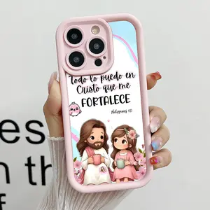 Bible Verse Aesthetic Christian Pattern Phone Case , Soft Silicone , Fully Protected and Shockproof For iPhone 17 16 15 Pro Max 14 13 12 11 X Plus Air