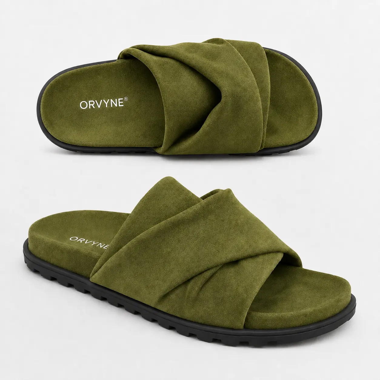 ORVYNE Women's Soft Color-Shift Suede Slip-On Plain Slides, Cozy Casual Footwear with Non-Slip Sole for Indoor-Outdoor Wear, Below-The-Ankle Sandals (Care: Brush with a dry cloth)