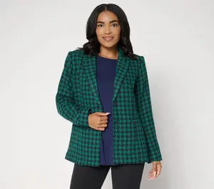 Joan Rivers Red Carpet Houndstooth Tweed Blazer